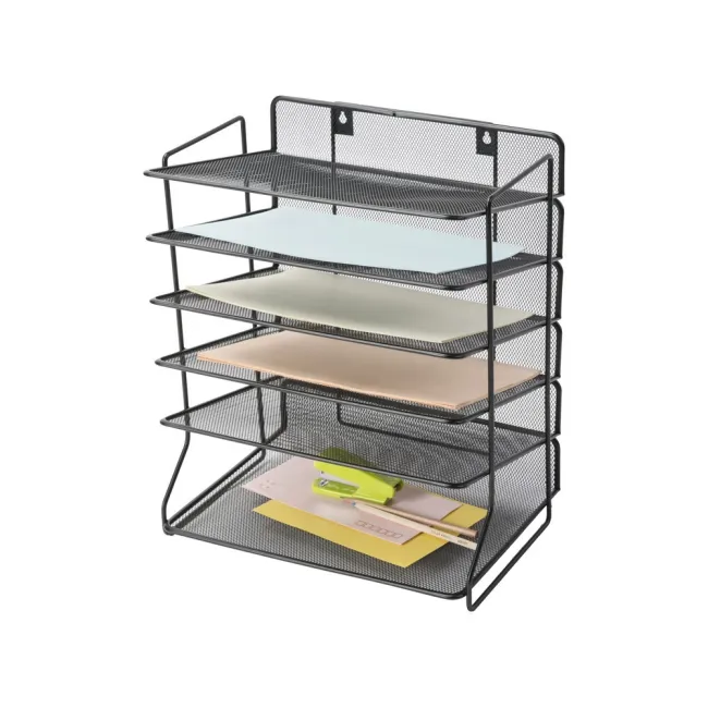 BANDEJA SOBREMESA Q-CONNECT KF17289 METALICA REJILLA NEGRA 6 BANDEJ...