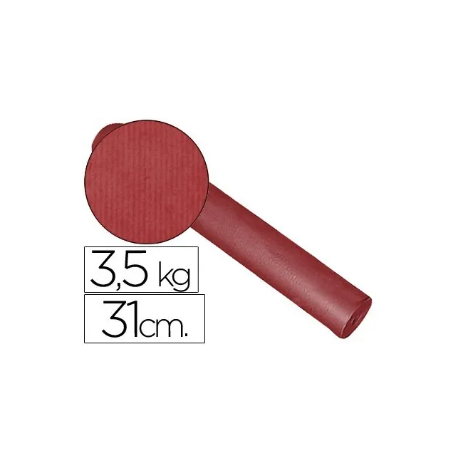 PAPEL FANTASIA KRAFT LISO KFC -BOBINA 31 CM -3,5 KG -COLOR BURDEOS