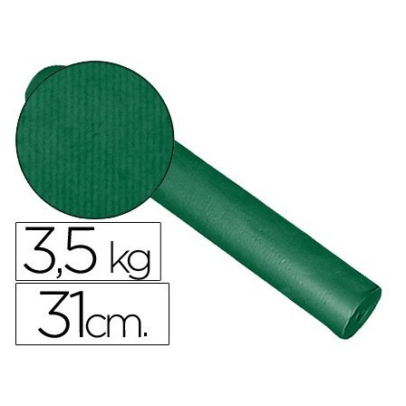 PAPEL FANTASIA KRAFT LISO KFC -BOBINA 31 CM -3,5 KG -COLOR VERDE