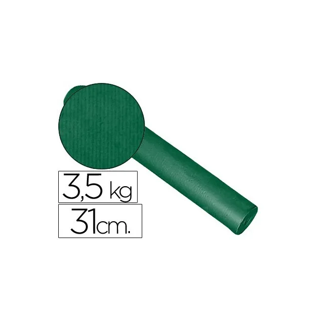 PAPEL FANTASIA KRAFT LISO KFC -BOBINA 31 CM -3,5 KG -COLOR VERDE
