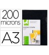 TAPA DE ENCUADERNACION Q-CONNECT PVC DIN A3 OPACA NEGRA 200 MC CAJA...