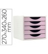FICHERO CAJONES DE SOBREMESA Q-CONNECT 5 CAJONES COLOR ROSA PASTEL ...