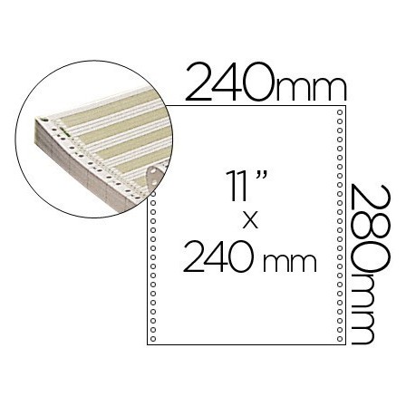 PAPEL CONTINUO 240X11 PAUTADO -CAJA DE 2500 HOJAS