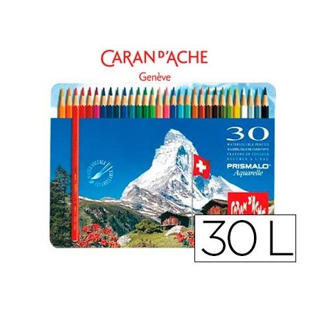 LAPICES DE COLORES PRISMALO ACUARELABLES CAJA METALICA DE 30 COLORE...