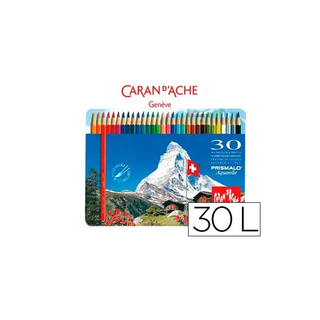LAPICES DE COLORES PRISMALO ACUARELABLES CAJA METALICA DE 30 COLORE...