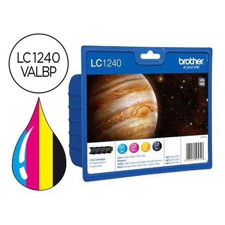 INK-JET BROTHER LC-1240 PACK 4 COLORES -600PAG- MFC-J6510DW MFC-J67...