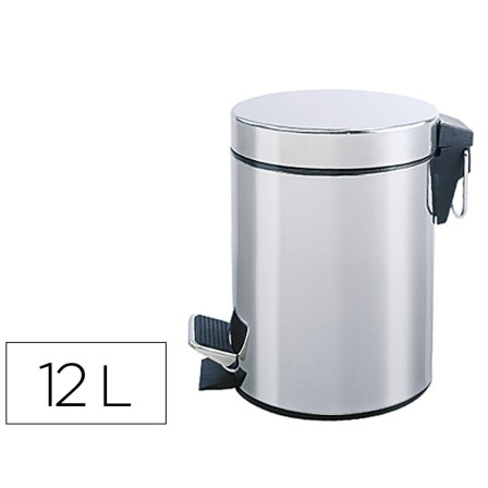 PAPELERA METALICA Q-CONNECT CON PEDAL CROMADA 25X38CM CAPACIDAD 12 ...
