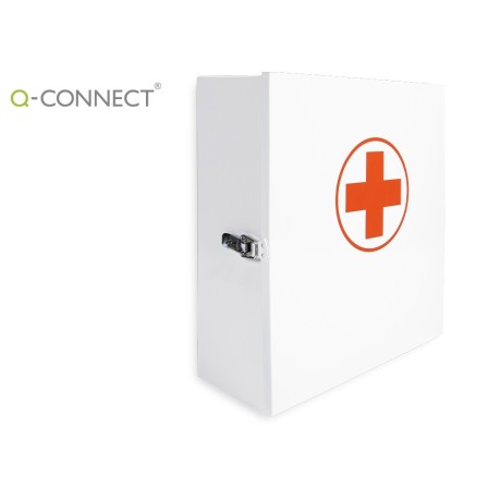 BOTIQUIN Q-CONNECT METALICO 4 COMPARTIMENTOS VACIO PRIMEROS AUXILIO...