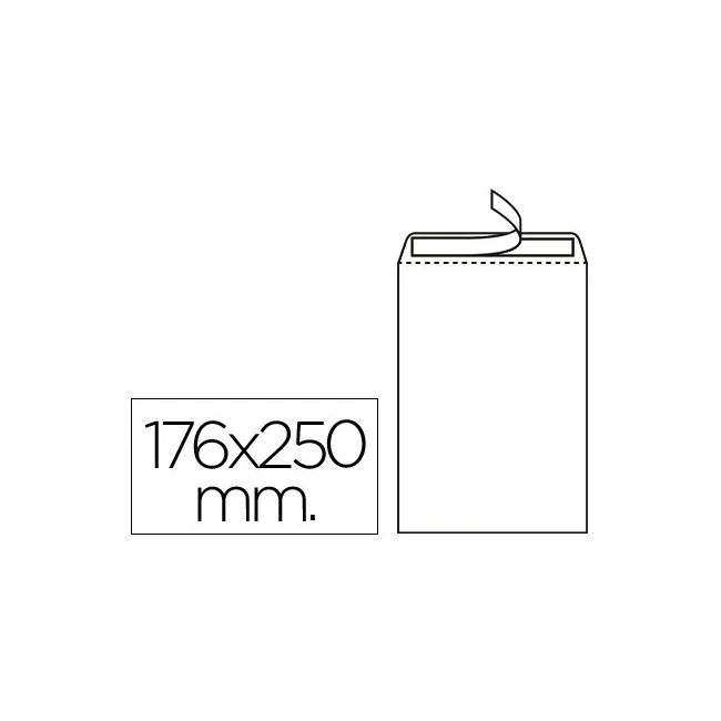 SOBRE LIDERPAPEL BOLSA N.15 BLANCO B5 176X250 MM TIRA DE SILICONA C...