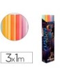 PAPEL KRAFT ROLLO 3X1 MT EXPOSITOR FUSION CON 24 ROLLOS COLORES SUR...