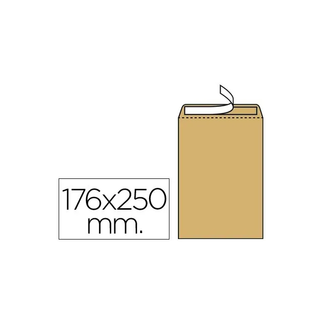 SOBRE LIDERPAPEL BOLSA N.14 KRAFT B5 176X250 MM TIRA DE SILICONA CA...