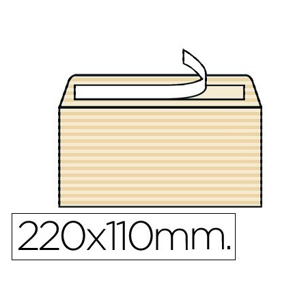 SOBRE LIDERPAPEL VERJURADO AHUESADO 120 GR TIRA SILICONA 110X220MM ...