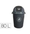 PAPELERA CONTENEDOR Q-CONNECT PLASTICO CON TAPADERA 80L COLOR GRIS ...