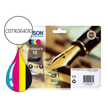 INK-JET EPSON 16 XL MULTIPACK WORKFORCE WF-2010W WF-2510WF WF-2520N...