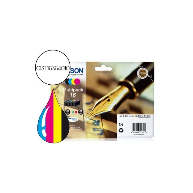 INK-JET EPSON 16 XL MULTIPACK WORKFORCE WF-2010W WF-2510WF WF-2520N...