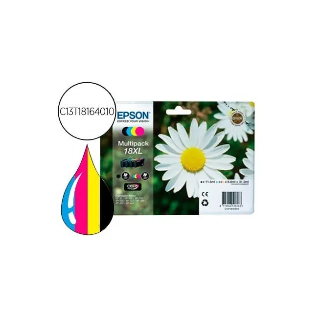 INK-JET EPSON MULTIPACK T18XL NEGRO AMARILLO CIAN Y MAGENTA XP-102 ...