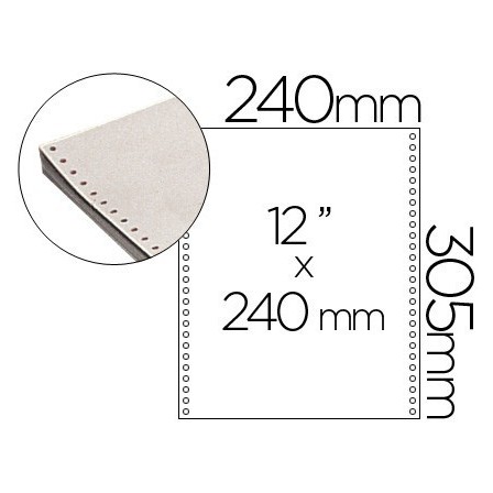PAPEL CONTINUO 240X12 BLANCO -CAJA DE 2500 HOJAS