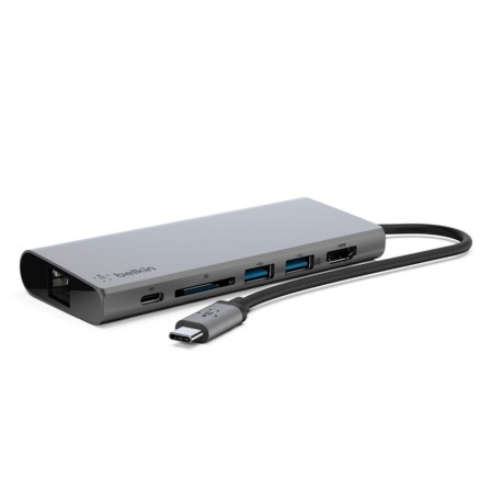 ADAPTADOR BELKIN AVC008BTSGY MULTIPUERTO USB-C A ETHERNET / USB-C /...