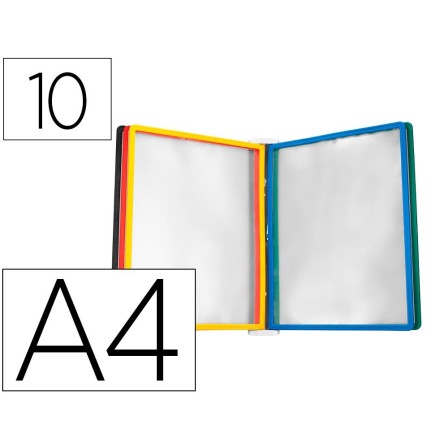 PORTACATALOGO DE PARED PLASTICO LIDERPAPEL CON 10 FUNDAS DIN A4 COL...