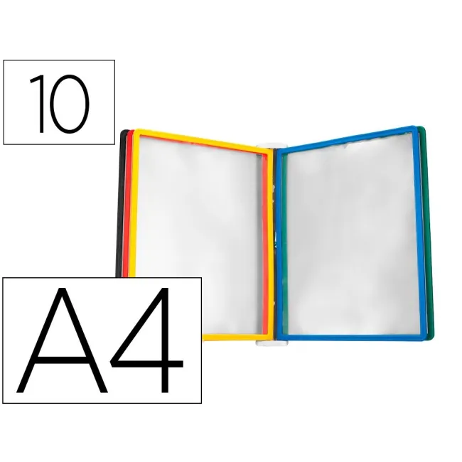 PORTACATALOGO DE PARED PLASTICO LIDERPAPEL CON 10 FUNDAS DIN A4 COL...