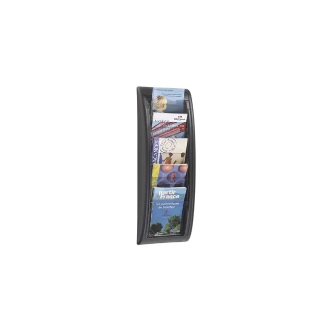 EXPOSITOR MURAL FAST-PAPERFLOW DIN A5 NEGRO 5 CASILLAS 650X228X95 MM