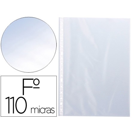 FUNDA MULTITALADRO Q-CONNECT FOLIO PVC 110 MICRAS CRISTAL CAJA 100 ...