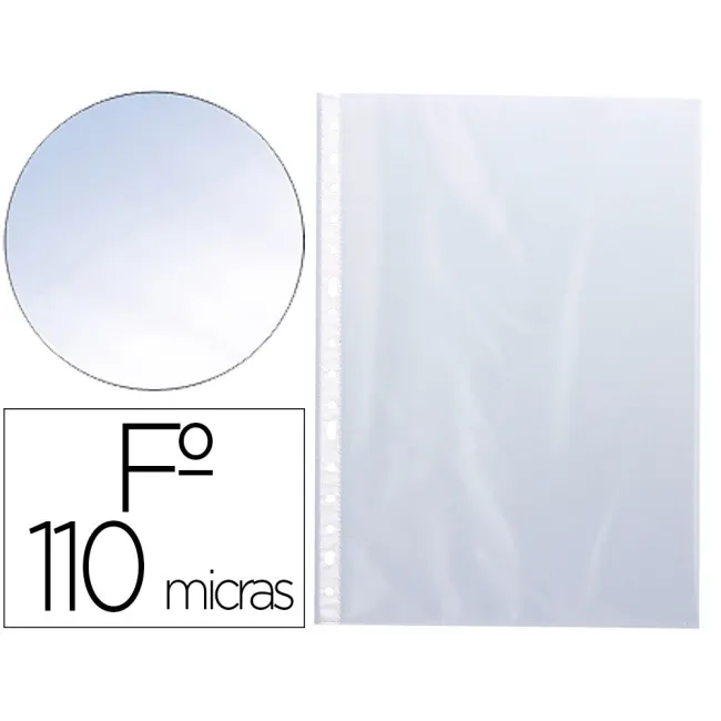FUNDA MULTITALADRO Q-CONNECT FOLIO PVC 110 MICRAS CRISTAL CAJA 100 ...