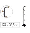 PERCHERO METALICO Q-CONNECT NEGRO CON DETALLES DE MADERA 6 COLGADOR...