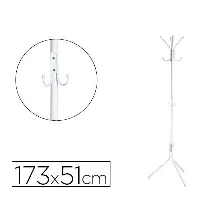 PERCHERO METALICO Q-CONNECT BLANCO 8 COLGADORES 173X51 CM