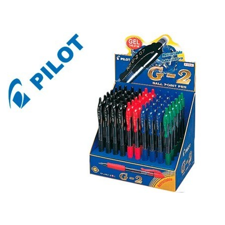 BOLIGRAFO PILOT G-2 TINTA GEL -RETRACTIL -SUJECION DE CAUCHO -EXPOS...