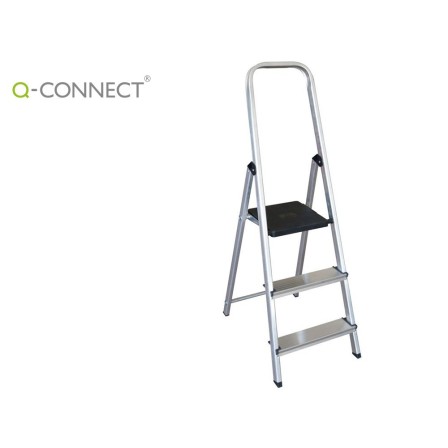 ESCALERA Q-CONNECT DE ALUMINIO 3 PELDAÑOS 590X400X1260 MM PESO MAXI...