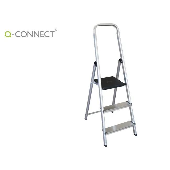 ESCALERA Q-CONNECT DE ALUMINIO 3 PELDAÑOS 590X400X1260 MM PESO MAXI...