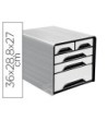 FICHERO CAJONES DE SOBREMESA CEP 5 CAJONES MIXTOS BLANCO/NEGRO 360X...