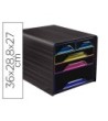 FICHERO CAJONES DE SOBREMESA CEP 5 CAJONES MIXTOS NEGRO/MULTICOLOR ...