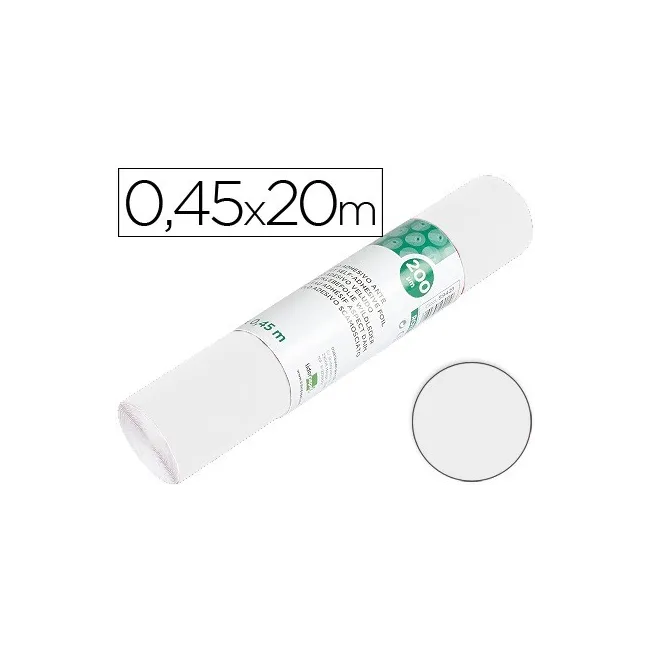 ROLLO ADHESIVO LIDERPAPEL UNICOLOR BLANCO BRILLO ROLLO DE 0,45 X 20 MT