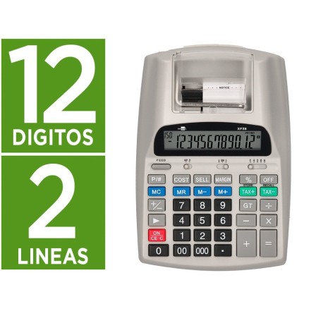 CALCULADORA LIDERPAPEL IMPRESORA PANTALLA PAPEL 57 MM 12 DIGITOS IM...