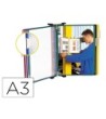 CLASIFICADOR DE PARED METAL CON 10 FUNDAS TAMAÑO A3 COLORES SURTIDOS