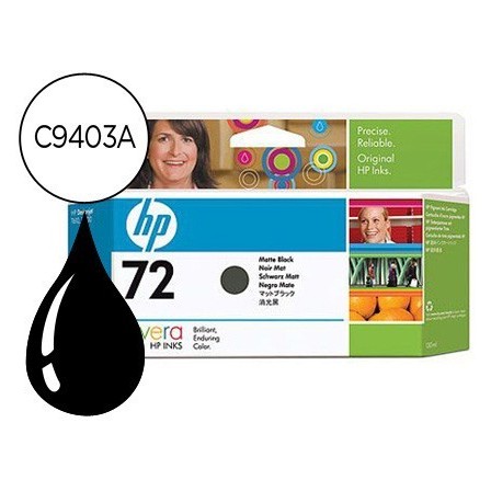 INK-JET HP 72 NEGRO MATE DESIGNJET T610/1100 -130ML-