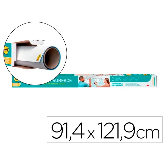 PIZARRA BLANCA POST-IT SUPER STICKY FLEX ROLLO ADHESIVO REMOVIBLE 9...