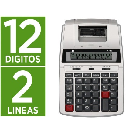 CALCULADORA LIDERPAPEL IMPRESORA PANTALLA PAPEL 57 MM 12 DIGITOS IM...