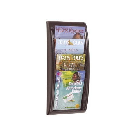 EXPOSITOR MURAL FAST-PAPERFLOW DIN A4 NEGRO 4 CASILLAS 650X290X95 MM