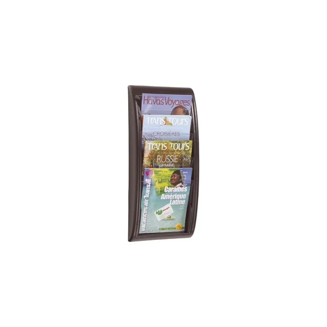 EXPOSITOR MURAL FAST-PAPERFLOW DIN A4 NEGRO 4 CASILLAS 650X290X95 MM