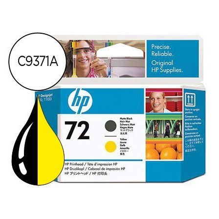 INK-JET HP 72 CABEZAL NEGRO MATE Y AMARILLO DESIGNJET T610/1100