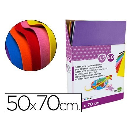 GOMA EVA LIDERPAPEL EXPOSITOR DE 50 PLANCHASX10 COLORES SURTIDOS 50...