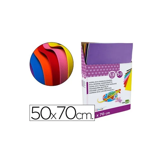 GOMA EVA LIDERPAPEL EXPOSITOR DE 50 PLANCHASX10 COLORES SURTIDOS 50...