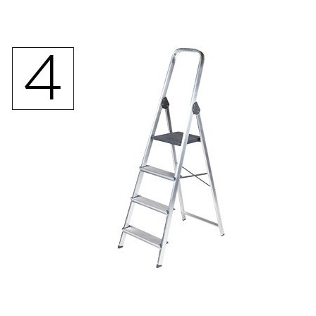 ESCALERA Q-CONNECT DE ALUMINIO 4 PELDAÑOS 860X462X1470 MM PESO MAXI...