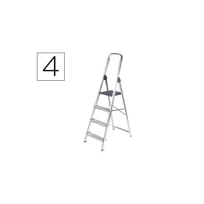 ESCALERA Q-CONNECT DE ALUMINIO 4 PELDAÑOS 860X462X1470 MM PESO MAXI...