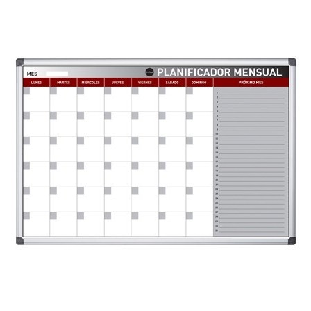 PLANNING MAGNETICO BI-OFFICE MENSUAL LACADO MARCO ALUMINIO ROTULABL...