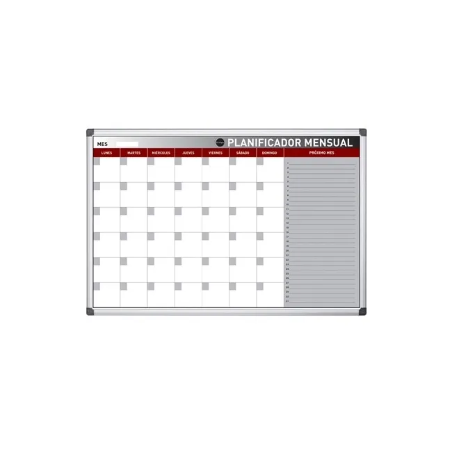 PLANNING MAGNETICO BI-OFFICE MENSUAL LACADO MARCO ALUMINIO ROTULABL...
