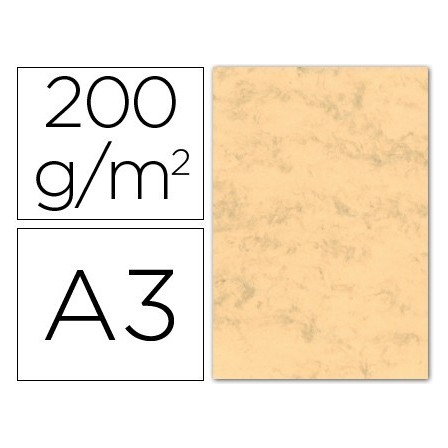 CARTULINA MARMOLEADA DIN A3 200 GR. OCRE PAQUETE DE 100 H